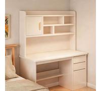 LLNWDNB Escritorio de Madera con Almacenamiento Escritorio Infantil con 2 Cajones, Estante y Armario, Escritorio para Estudiantes, Escritorio Juvenil A,100CM