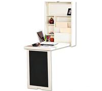 LLNWDNB Escritorio Plegable de Pared con Estante Mesa Plegable de Instalación Mural con Pizarra y Estantería Mesa de Cocina Despacho Oficina para Espacios Pequeños A