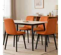 LLNWDNB Juego de 2 Sillas de Comedor Tapizadas Sillas de Cocina Modernas con Patas Metálicas Respaldo Medio Envuelto Silla de Restaurante para Oficina, Comedor, Cocina D,4PCS