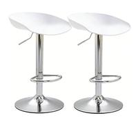 LLNWDNB Juego de 2 Taburetes de Bar con Respaldo Reposapiés Altura Ajustable Estructura de Metal Sillas de Cocina Asiento de PP Ancho para Cocina Cafetería Fácil Montaje A2,54~75cm