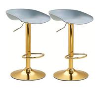 LLNWDNB Juego de 2 Taburetes de Bar con Respaldo Reposapiés Altura Ajustable Estructura de Metal Sillas de Cocina Asiento de PP Ancho para Cocina Cafetería Fácil Montaje B,54~75cm