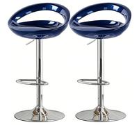 LLNWDNB Juego de 2X Taburete de Bar Giratorio 360° con Respaldo y Reposapies Altura Ajustable Entre 63~83 cm Taburete de Cocina Asiento de ABS Estructura Metal D