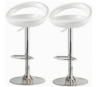 LLNWDNB Juego de 2X Taburete de Bar Giratorio 360° con Respaldo y Reposapies Altura Ajustable Entre 63~83 cm Taburete de Cocina Asiento de ABS Estructura Metal B