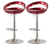 LLNWDNB Juego de 2X Taburete de Bar Giratorio 360° con Respaldo y Reposapies Altura Ajustable Entre 63~83 cm Taburete de Cocina Asiento de ABS Estructura Metal A