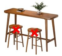 LLNWDNB Mesa de Bar Mesas de Cocina Rectangular Estrecha Mesa Alta Madera Maciza Patas Estables 5cm Grosor Diseño Ovalado Montaje Sencillo Diseño Industrial para Cocina Salón A,160CM