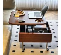 LLNWDNB Mesa de Centro con Tapa Elevable Ruedas Compartimento Oculto Mesa de Café Altura Regulable Mueble de Salón para Sala de Estar Comedor 90 * 90 * 40cm