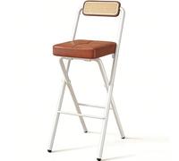 LLNWDNB Taburetes de Bar Plegable Sin Montaje Silla de Bar Alta con Acero Espuma de Alta Densidad Patas Antideslizantes Ahorra Espacio para Cocina Espacios Pequeños F,75CM