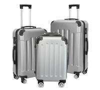 LLODERY Juego de maletas rígidas ultra ligeras de 3 piezas, maleta con ruedas, maletín de viaje, cerradura de combinación, 4 ruedas dobles y candado TSA para hombre y mujer, gris, 35x22.5x55cm,