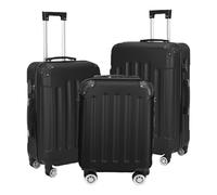 LLODERY Juego de maletas rígidas ultra ligeras de 3 piezas, maleta con ruedas, maletín de viaje, cerradura de combinación, 4 ruedas dobles y candado TSA para hombre y mujer, Negro , 45x30.5x71.5cm,