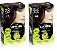 Llongueras Color Advance Tinte Pelo Mujer Coloración Permanente 100% Cobertura Incluso En Canas Resistentes - Tono 5.6 Caoba (Paquete de 2)