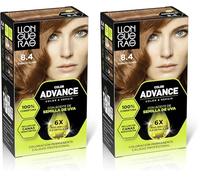 Llongueras Color Advance Tinte Pelo Mujer Coloración Permanente 100% Cobertura Incluso En Canas Resistentes - Tono 8.4 Cobrizo Claro (Paquete de 2)