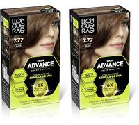 Llongueras Color Advance Tinte Pelo Mujer Coloración Permanente 100% Cobertura Incluso En Canas Resistentes - Tono 7.77 Marrón Glacé (Paquete de 2)