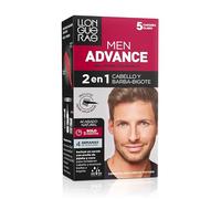 Llongueras Men Advance, Crema Colorante Cabello/Barba-Bigote 5 Castaño Cla. | Coloración Masculina, Para Cabello y Barba-Bigote, con Aceite de Jojoba, Nutre e Hidrata, Acabado Natural en 5 Minutos.