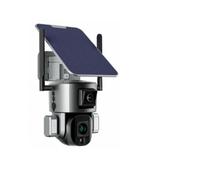 LLOOPK Cámara de Seguridad, 8MP 4G Solar Camera Wireless 4K Dual Lens 4X 10X Solar Panel Human Detection PTZ Surveillance Outdoor IP Cameras Wireless(4G 10X Zoom 32GB)