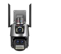 LLOOPK Cámara de Seguridad, Cámara De Videovigilancia IP De 9MP con Tres Lentes, Zoom 8X, Cámara De Seguridad De Pantalla Dual For Exteriores, Videovigilancia con Seguimiento Automático(9MP Camera)