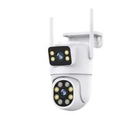 LLOOPK Cámara de Seguridad, Cámara PTZ de 8MP, visión Nocturna Exterior, Pantalla Dual, detección Humana, protección de Seguridad de 4MP, cámara IP de vigilancia CCTV(8MP Add 128G Card)