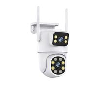 LLOOPK Cámara de Seguridad, Cámara PTZ de 8MP, visión Nocturna Exterior, Pantalla Dual, detección Humana, protección de Seguridad de 4MP, cámara IP de vigilancia CCTV(4MP with 32G Card)