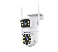 LLOOPK Cámara de Seguridad, Cámara PTZ de 8MP, visión Nocturna Exterior, Pantalla Dual, detección Humana, protección de Seguridad de 4MP, cámara IP de vigilancia CCTV(8MP Add 128G Card)