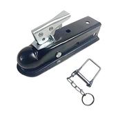 LLOOPK Enganche de Remolque, Remolque 2 "x 2" 3500 Lbs Acoplador de Remolque del Acoplamiento la Bola Enganche Lengua Recta RV Accesorios caravanas Piezas(Nero)