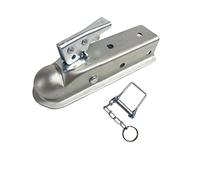 LLOOPK Enganche de Remolque, Remolque 2 "x 2" 3500 Lbs Acoplador de Remolque del Acoplamiento la Bola Enganche Lengua Recta RV Accesorios caravanas Piezas(Silver)