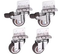 LLOOPK Ruedas giratorias, Ruedas giratorias 4 Uds Muebles for Cama Rueda Universal Mesa de 2 Pulgadas Silla Plataforma giratoria pequeña móvil for Hardware del hogar(2 Swivel 2 Brake,1.0 Inch)