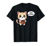 Llorando Gato Ver No Dinero Divertido Estudiante Rompi Camiseta