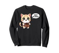 Llorando Gato Ver No Dinero Divertido Estudiante Rompi Sudadera