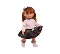Llorens Muñeca Nicole 1053551 con Pelo Rojo y Ojos Azules, muñeca de Moda con Cuerpo Suave, Incluye Traje Moderno y Diadema de 35 cm