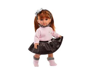 Llorens Muñeca Nicole 1053551 con Pelo Rojo y Ojos Azules, muñeca de Moda con Cuerpo Suave, Incluye Traje Moderno y Diadema de 35 cm