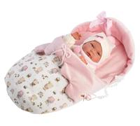 Llorens- Muñeco Tacto Suave nica Recien Nacida Saquito Rosa 40 Cm, Multicolor (73884)