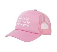 Lloro Mucho, Pero Soy Muy productiva. Gorra de Camionero, Divertida Gorra de béisbol de Malla para Mujer y Hombre, para veran