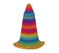 LLOTPQ Capa con capucha de Halloween, bata unisex con estampado de arcoíris para Navidad, Víspera de Todos los Santos, bruja