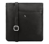 Lloyd Baker KANATAL - Bolso cruzado de piel auténtica, bolso de hombro suave con correa ajustable, bolsa delgada para teléfono, tamaño compacto con bolsillo frontal deslizante, negro azabache, One