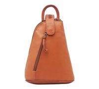 Lloyd Baker London - Mochila de piel auténtica BHIWANI, bolsa de hombro cruzada, pequeña mochila de cuero con bolsillos delanteros y traseros con cremallera., coñac, talla única