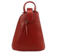 Lloyd Baker Mochila de cuero genuino de Londres, mochila de día, mochila de cuero para mujer, bolso compacto, BHIWANI (ROJO (BERRY))
