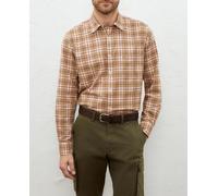 Lloyd's Camisa de hombre manga larga de cuadros en viyela classic fit. Marrón M
