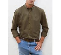 Lloyd's Camisa de manga larga lisa de hombre regular fit. Verde oscuro 2XL