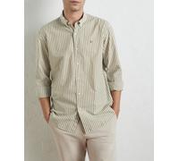 Lloyd's Camisa de rayas de manga larga de hombre. Kaki 2XL (6)