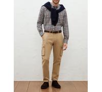 Lloyd's Camisa de viyela de cuadros manga larga de hombre. Gris M