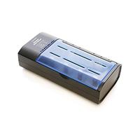 LLOYTRON - Cargador de batería Universal para baterías Recargables AA/AAA/C/D / 9V (PP3) NiMh - Carga baterías Individuales a la Vez - B1531 - Negro