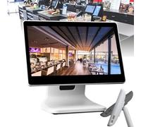 LLOZoo Caja registradora TPV (4+64 GB), táctil (15,6 Pulgadas), multitáctil capacitiva con ángulo de Pantalla Ajustable, N2840/Windows 10, para restaurantes comerciales,White