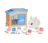 LLP Little Live Pets Sorpresa de mamá coneja con bebés | Mamá coneja interactiva con su caseta y bebés sorpresa; sonidos y reacciones; set exclusivo +4 años