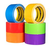 LLPT Cinta Adhesiva de Colores para Manualidades de Decoración Interior y Exterior 50MM x 14M 6 Rollos Incluido Azul Púrpura Amarillo Verde Naranja Rojo (DT506)