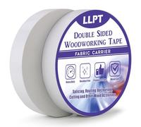 LLPT Cinta Adhesiva de Doble Cara 25.4MM x 27M x 0,3MM Paquete de 2 Cintas Cinta Carpintería Doble Cara para Carpintero Extraíble Sin Residuos para Plantilla de Madera (WT1090W2)