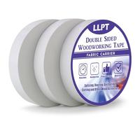 LLPT Cinta Adhesiva de Doble Cara 25.4MM x 27M x 0,3MM Paquete de 3 Cintas Cinta Carpintería Doble Cara para Carpintero Extraíble Sin Residuos para Plantilla de Madera (WT1090W3)