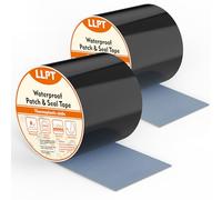 LLPT Cinta Adhesiva Impermeable | Cinta de Sellado | Cinta de Reparación | 2 paquetes | para Sellar Costuras de Techo,Tubería y Reparación fugas en Exteriore (PST62110BK4P2) | Negro|101 mm x 4 m