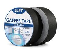 LLPT Cinta Adhesiva Negra Resistente | Cinta de Aluminio Negro |Cinta de Tela Resistente,Adhesiva e Impermeable | Para Reparar,Fijar,Reforzar y Sellar(PGT532P2BK) | 2 paquetes | 50 mm x 32 m
