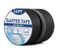 LLPT Cinta Adhesiva Negra Resistente | Cinta de Aluminio Negro |Cinta de Tela Resistente,Adhesiva e Impermeable | Para Reparar,Fijar,Reforzar y Sellar(PGT515P2BK) | 2 paquetes | 50 mm x 15 m