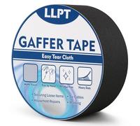 LLPT Cinta Adhesiva Negra Resistente | Cinta de Aluminio Negro |Cinta de Tela Resistente,Adhesiva e Impermeable | Para Reparar,Fijar,Reforzar y Sellar (PGT532P1BK) | 50 mm x 32 m