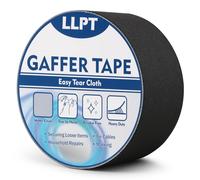 LLPT Cinta Adhesiva Negra Resistente | Cinta de Aluminio Negro |Cinta de Tela Resistente,Adhesiva e Impermeable | Para Reparar,Fijar,Reforzar y Sellar (PGT515P1BK) | 50 mm x 15 m